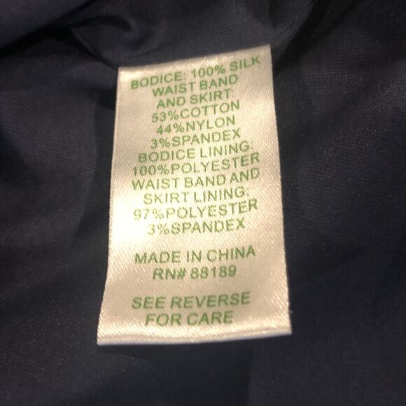 Lilly Pulitzer Dress 0 Blue Multicolor Lipstick Asymmetrical Short Sleeve Lined - Picture 8 of 11